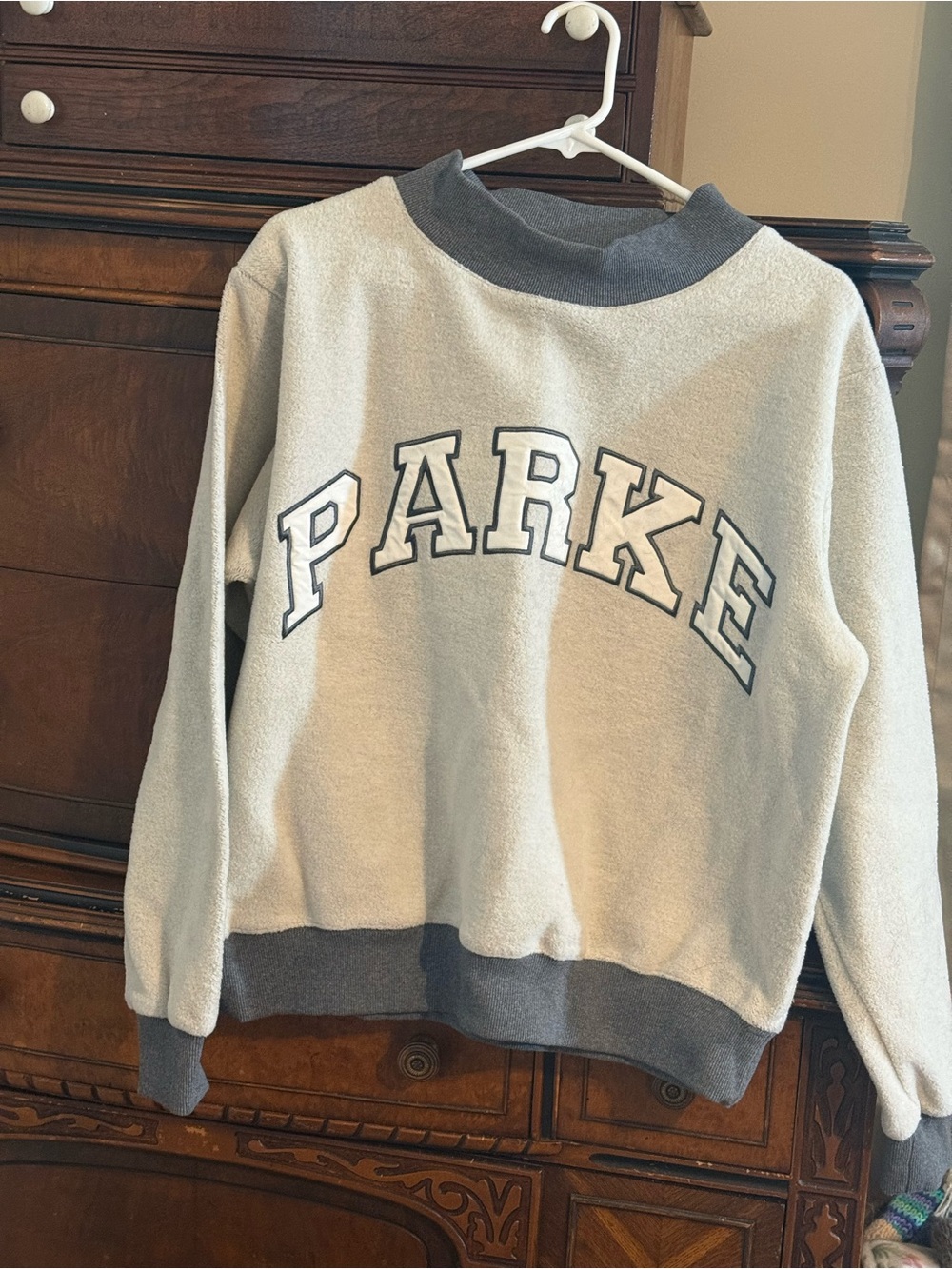 Parke Grey Ribbed Crewneck Sweatshirt